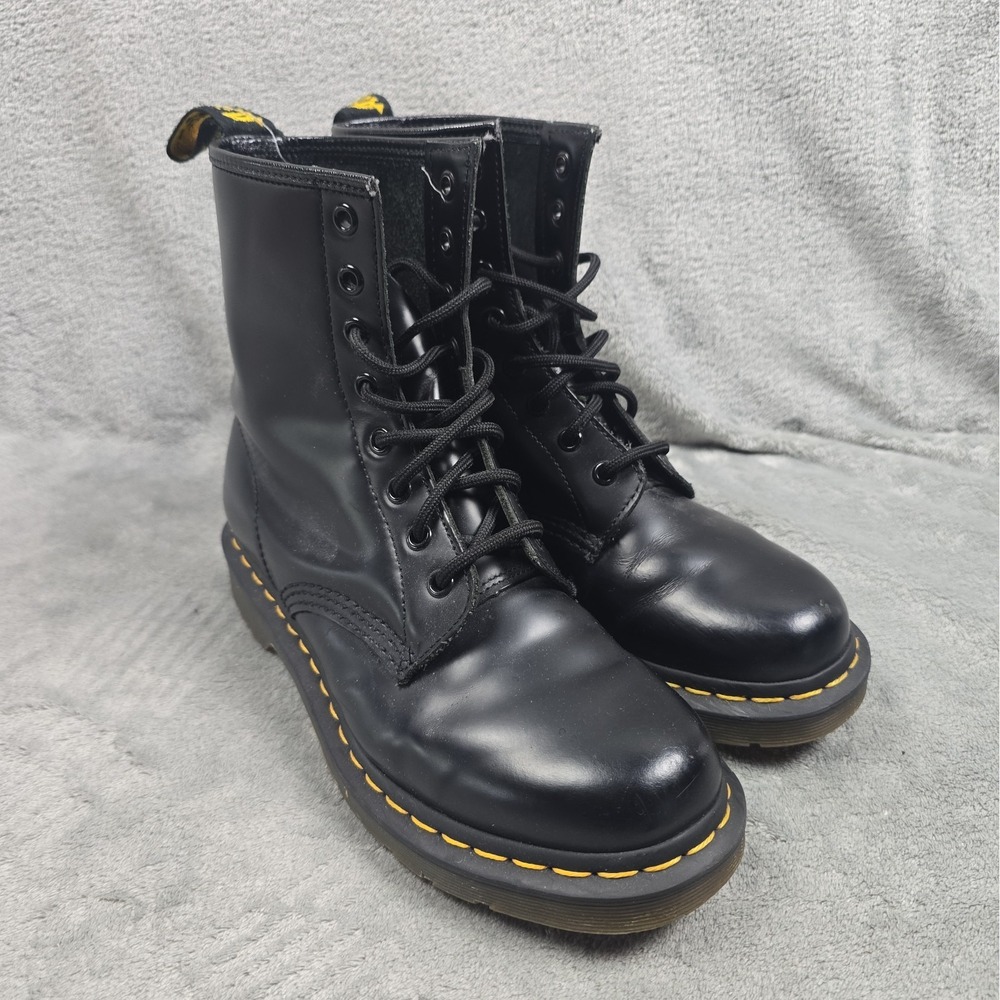 Doc Martens 1460 W Air Wair Smooth Combat Style Black Boots Women's Size 8